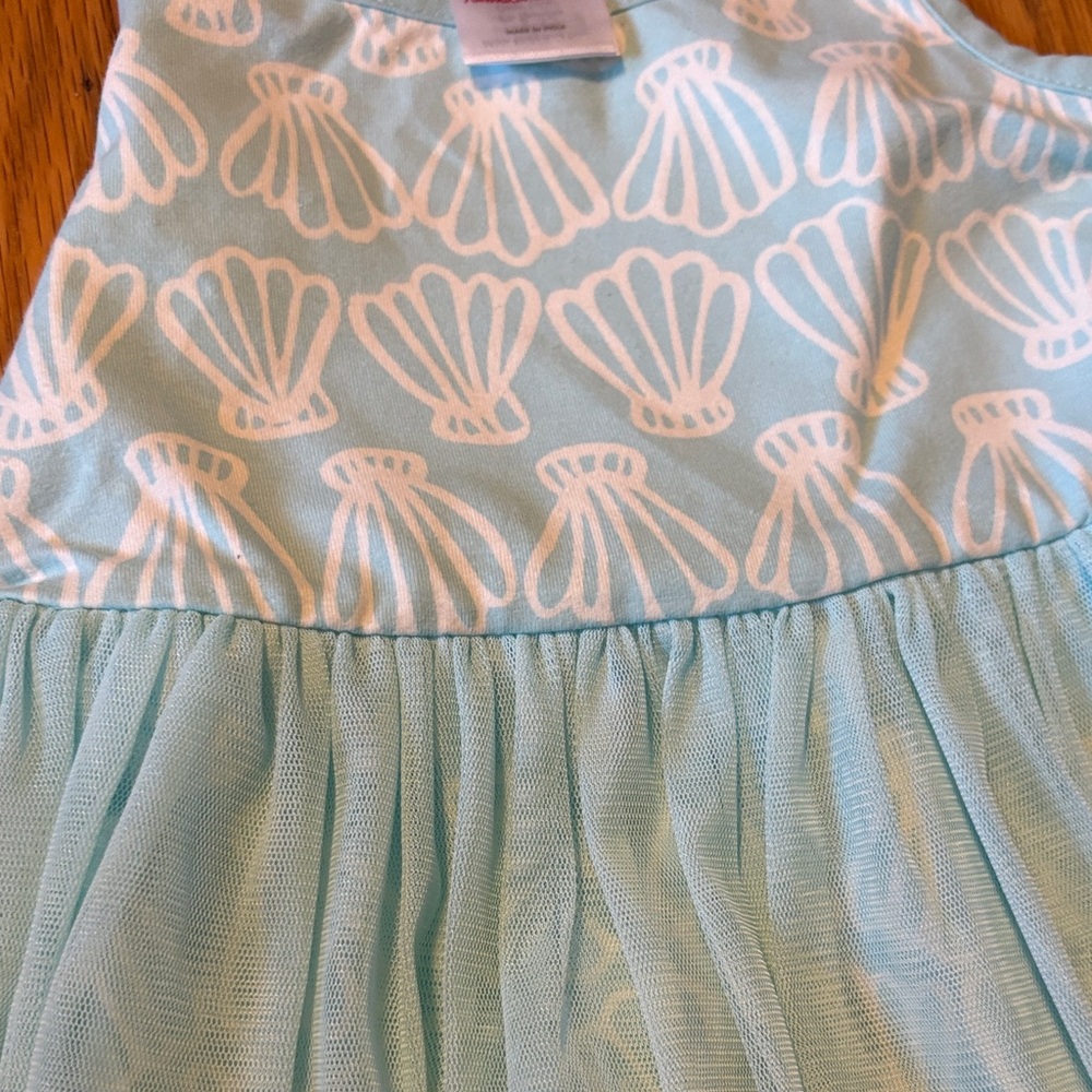 *Hanna Andersson Light Blue Shell Pattern Dress - Picture 4 of 6